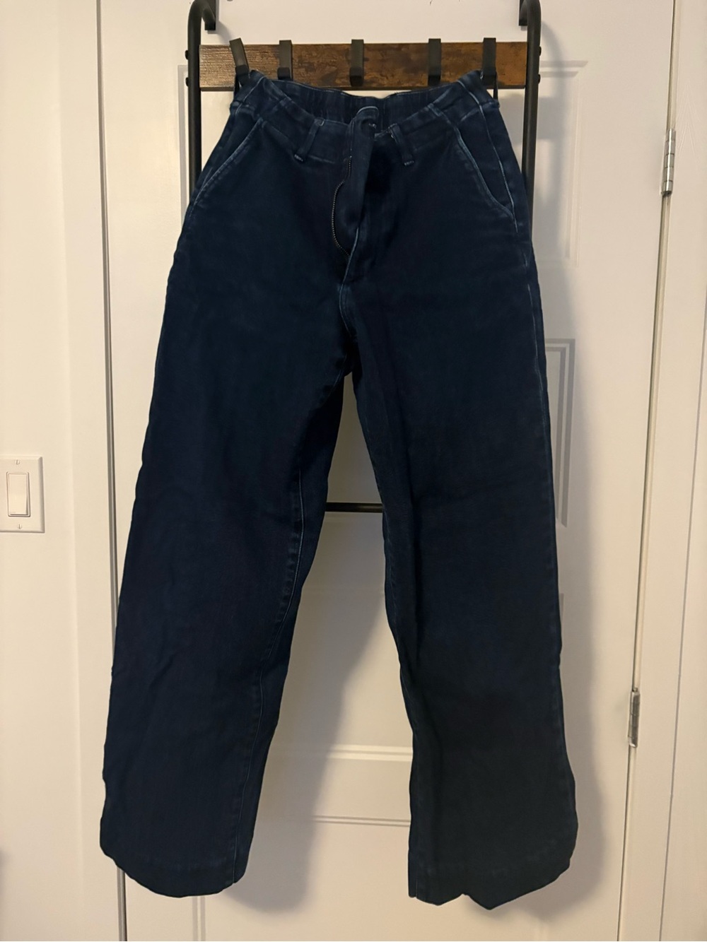 Uniqlo Wide Leg Navy Corduroy Pants